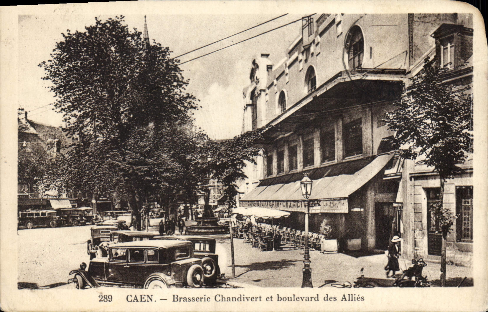 CPA Caen Brasserie Chandivert et Boulevard des Allies