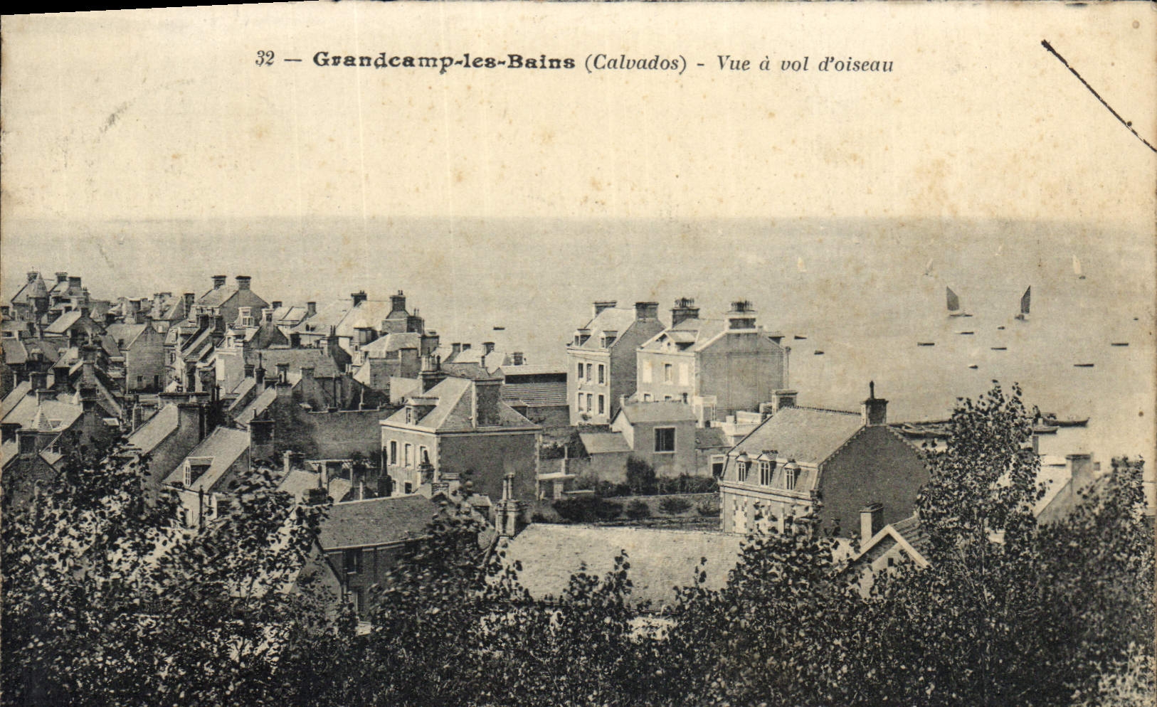 CPA Grandcamp les Bains Calvados vue a vol d'oiseau 