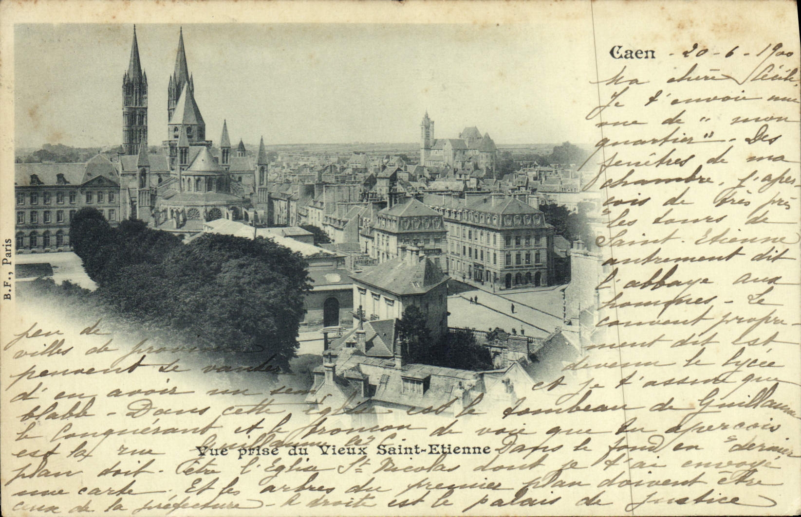 CPA Caen vue Prise du Vieux Saint Etienne 