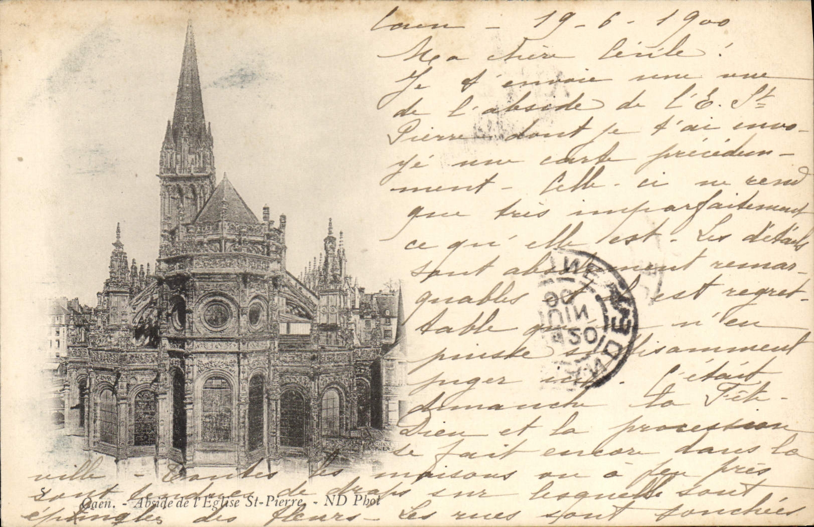 CPA Caen Abside de l'eglise St Pierre 
