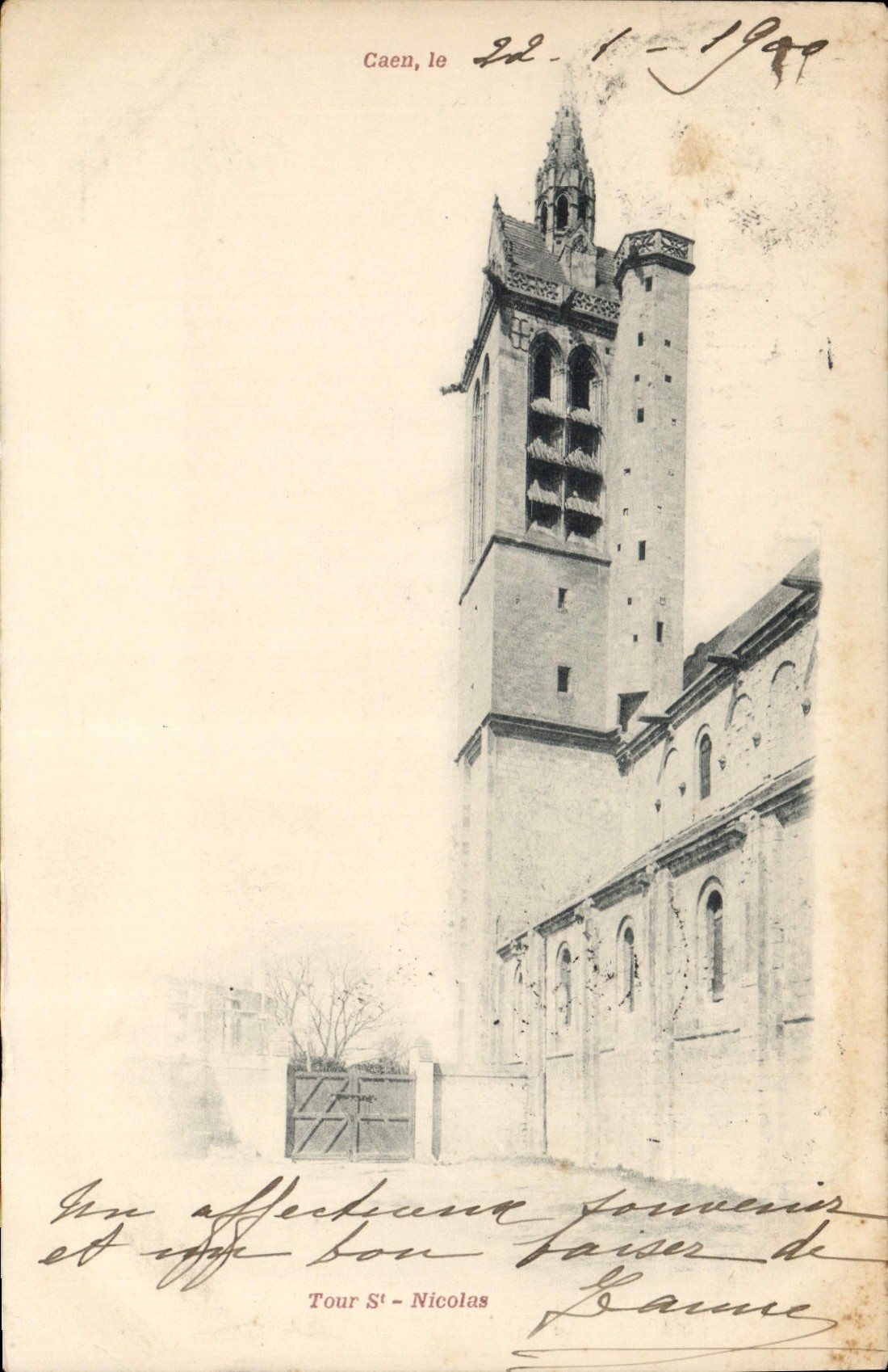 CPA Caen tour St Nicolas 