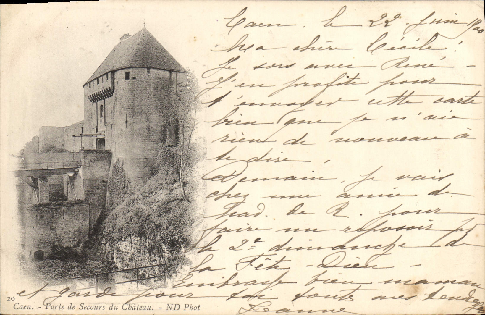 CPA Caen Porte de Secours du chateau 