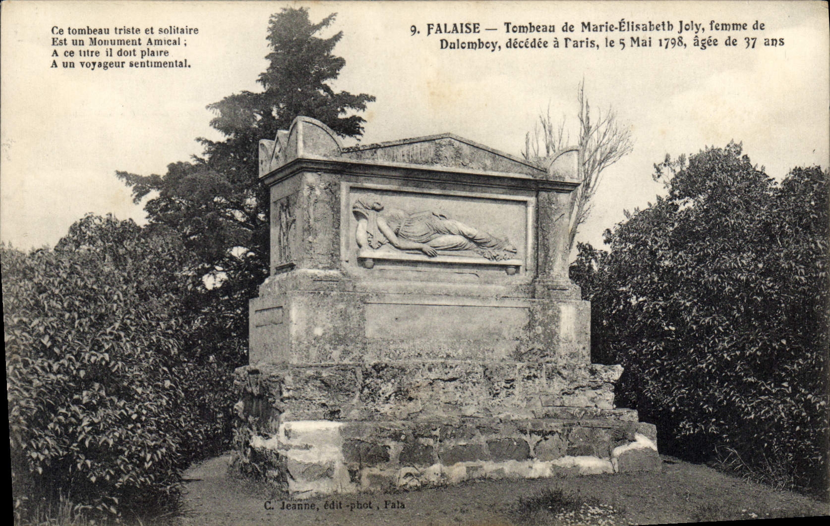 CPA Flaise Tombeau de Marie Elisabeth Joly femme de Dalembey decedee a Paris le 5 Mai 1798 ages de 3
