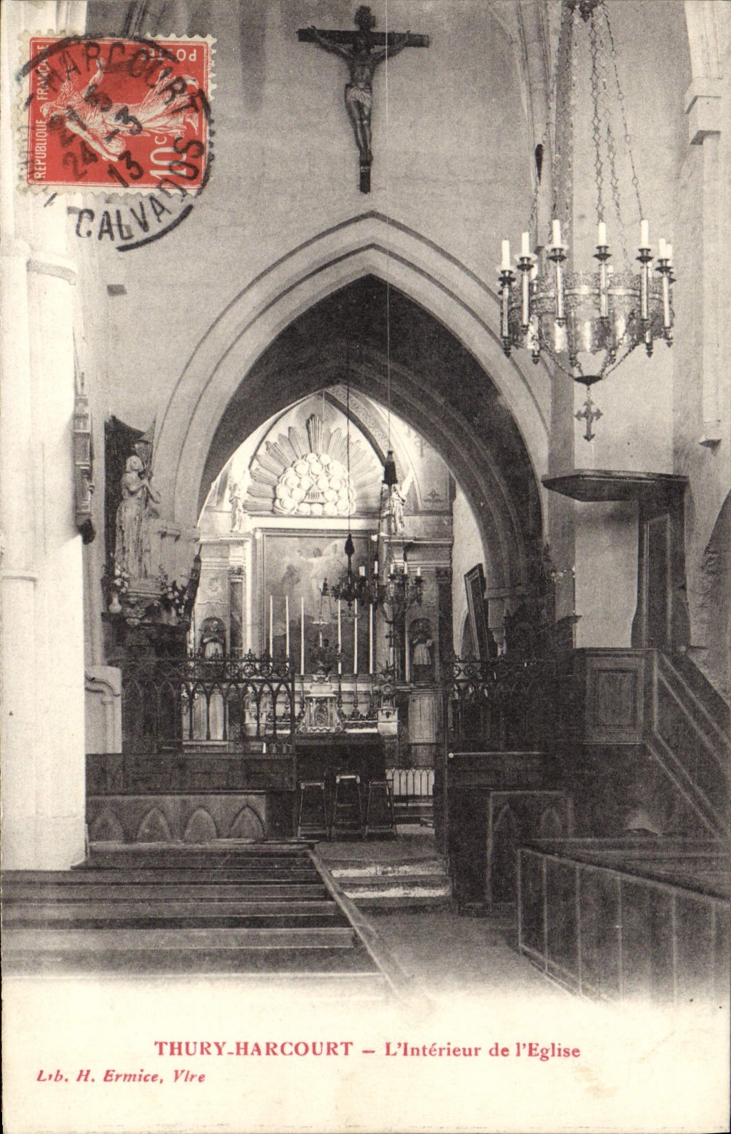 CPA Thury Harcourt l'interieur de l'eglise 