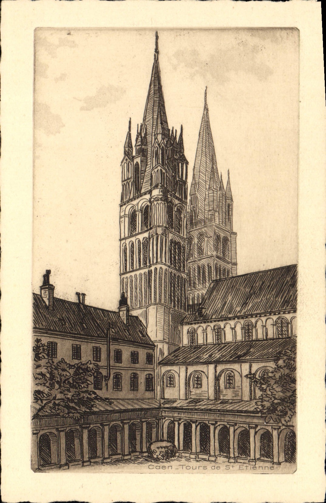 CPA Caen tours de St Etienne 