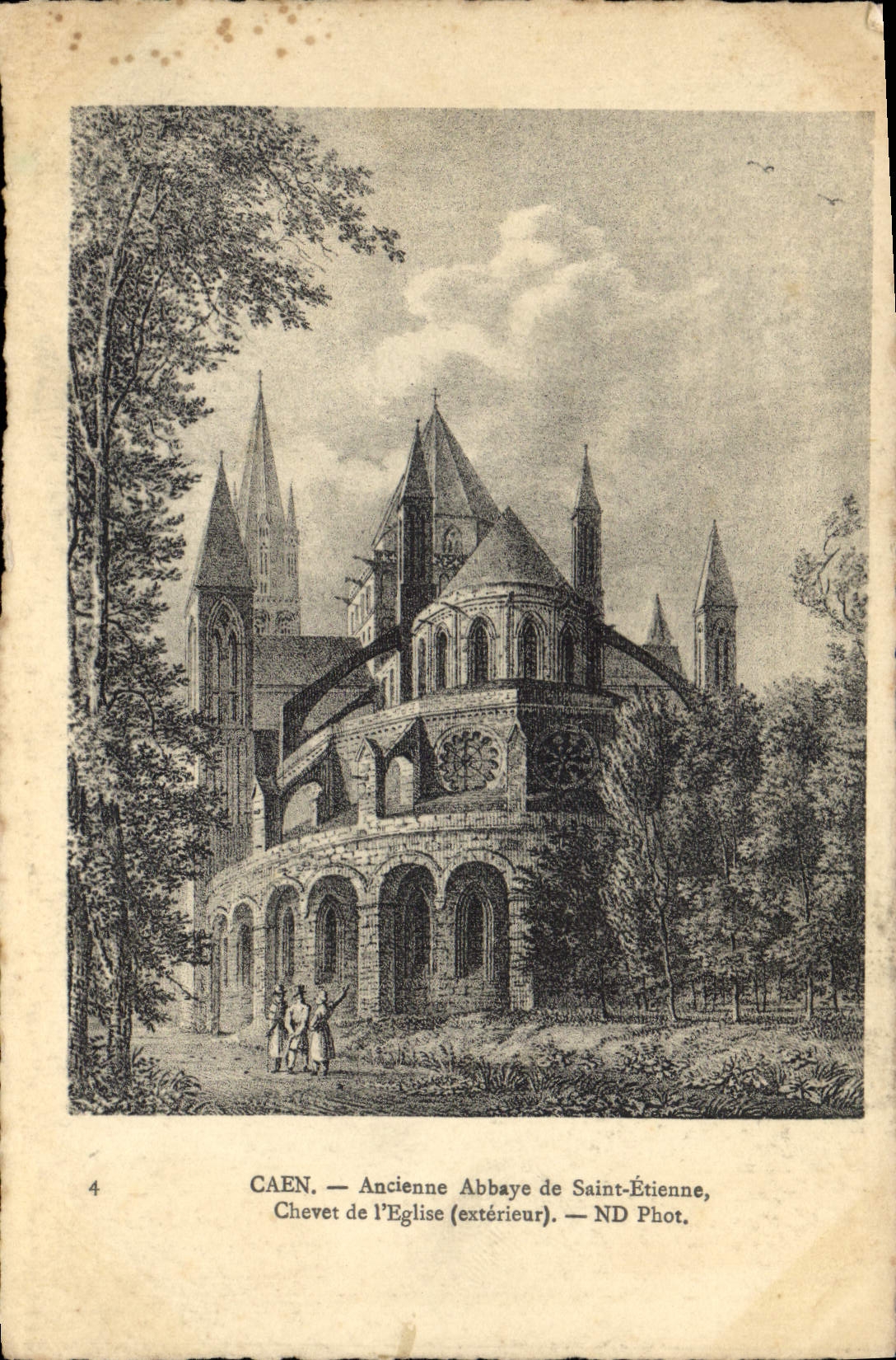 CPA Caen Ancienne Abbaye de Saint Etienne Chevet de l'eglise Exterieur