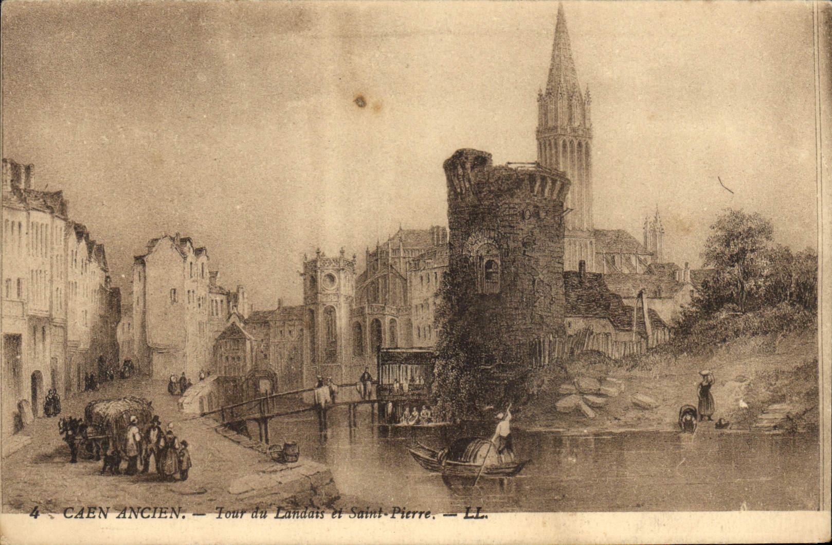 CPA Caen Ancien tour du Landais et Sanit Pierre