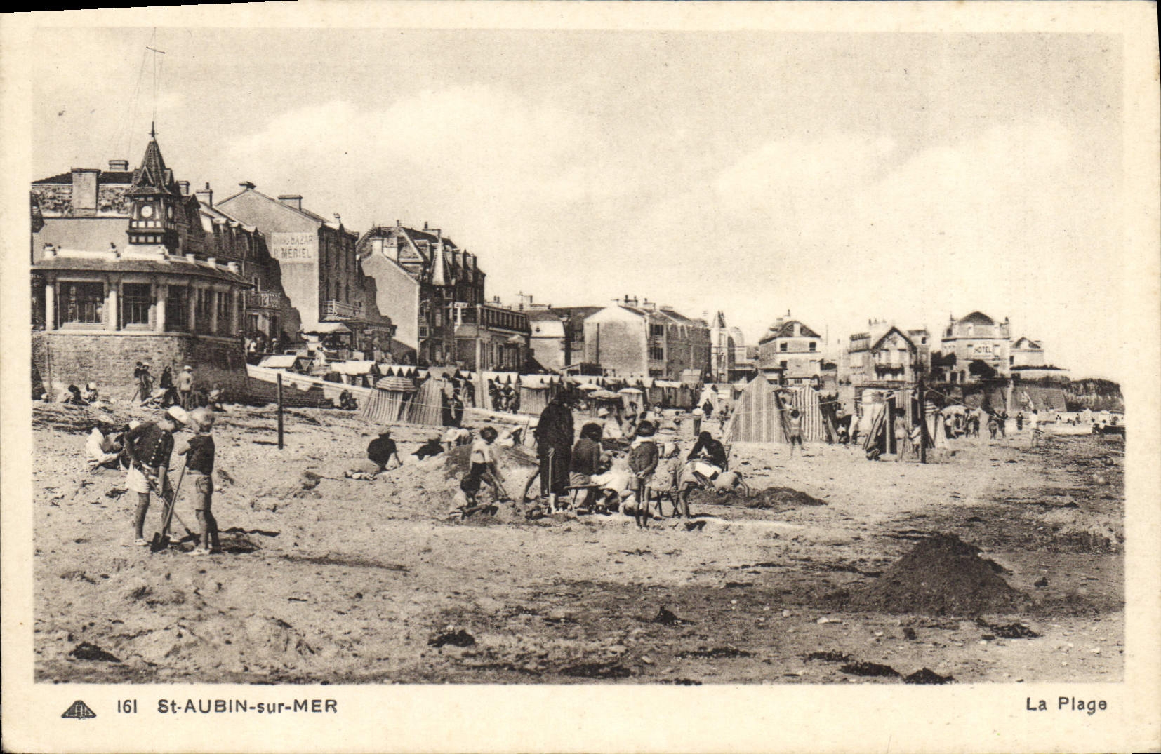 CPA St Aubin sur Mer la plage 