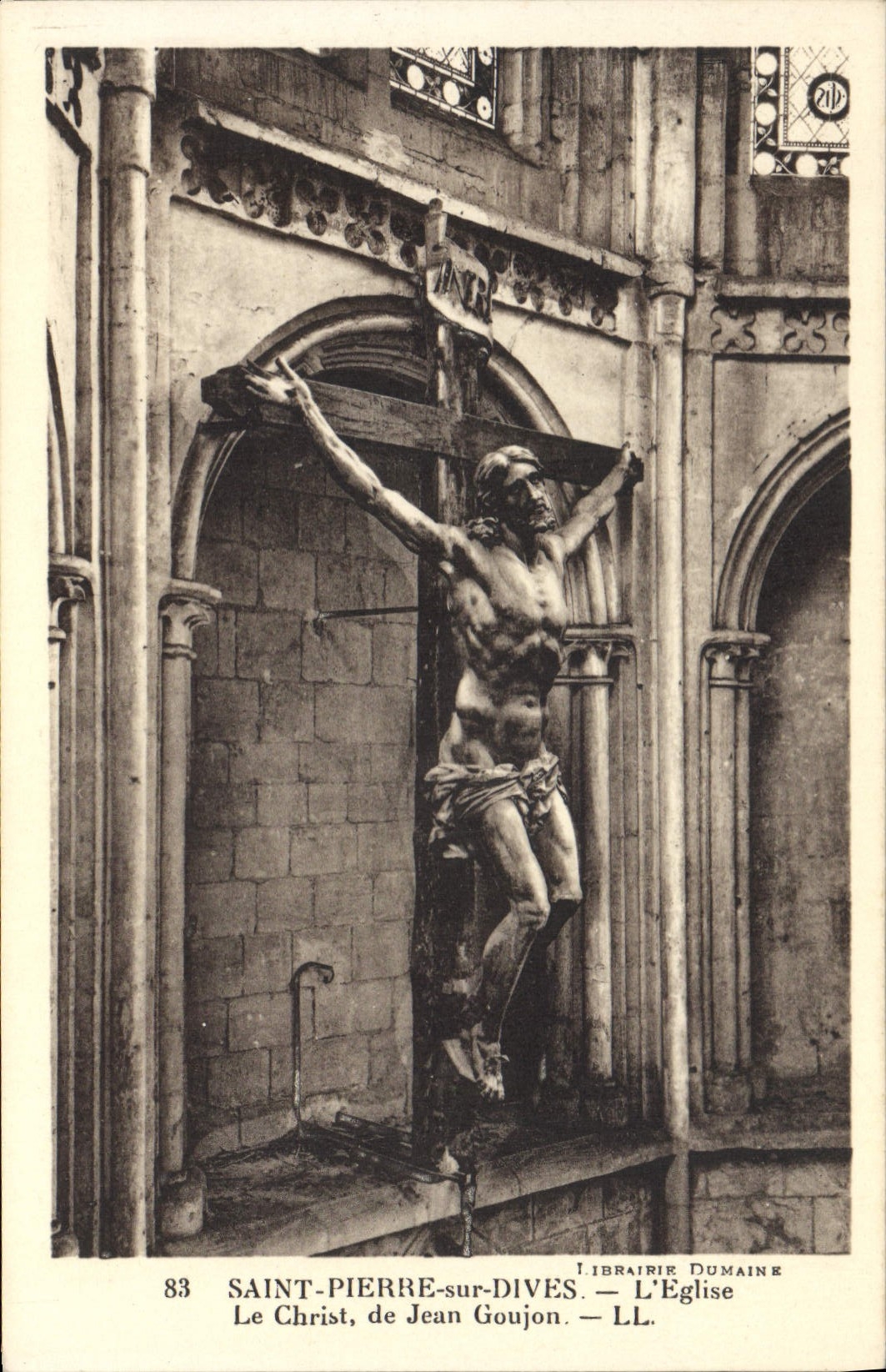 CPA Saint Pierre sur Dives l'eglise le Christ de Jean Goujon