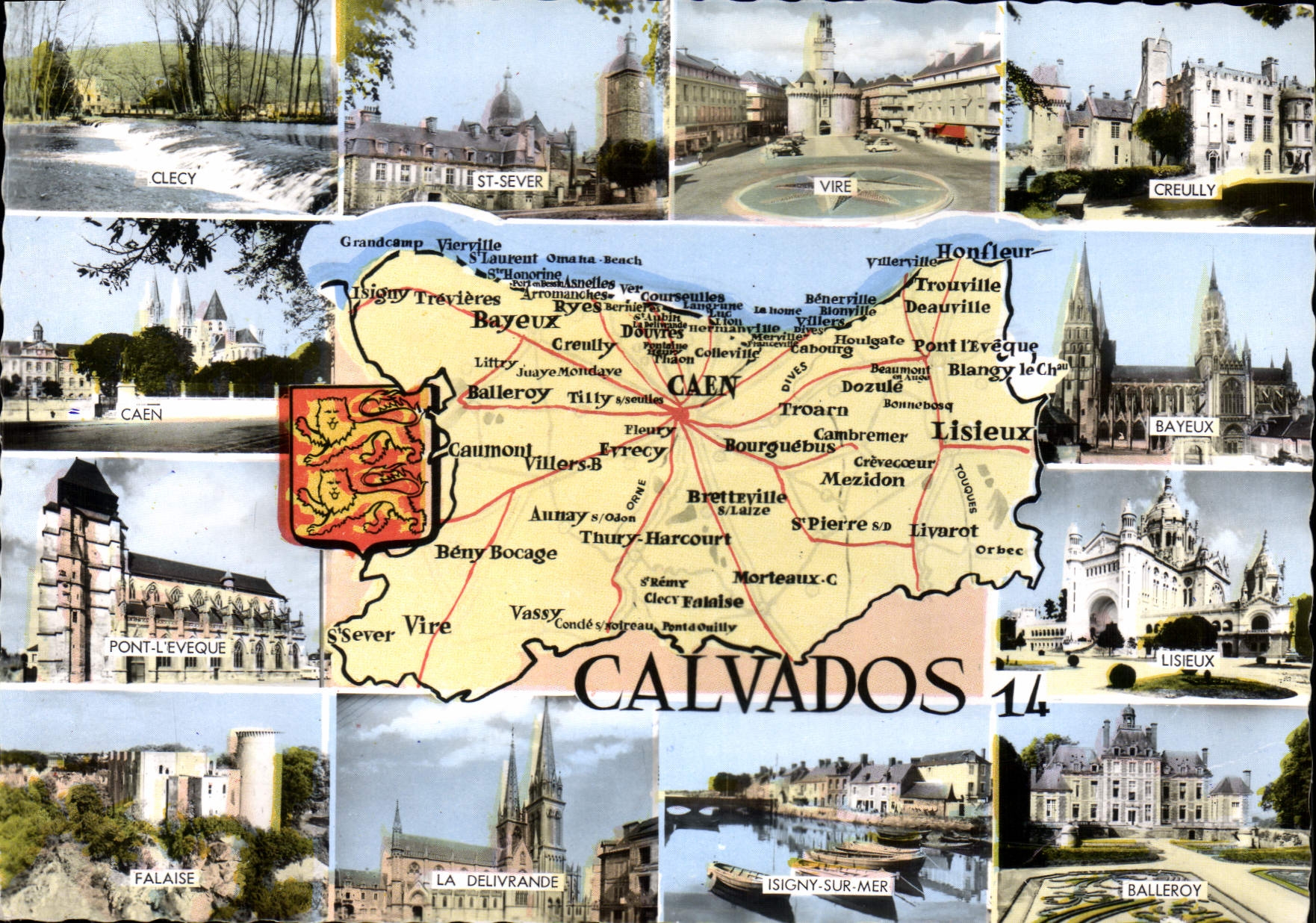 CPSM Calvados Clecy St Sever Vire Creully Caen Bayeux pont L'eveque Lisieux Falaise la Delivrande Is