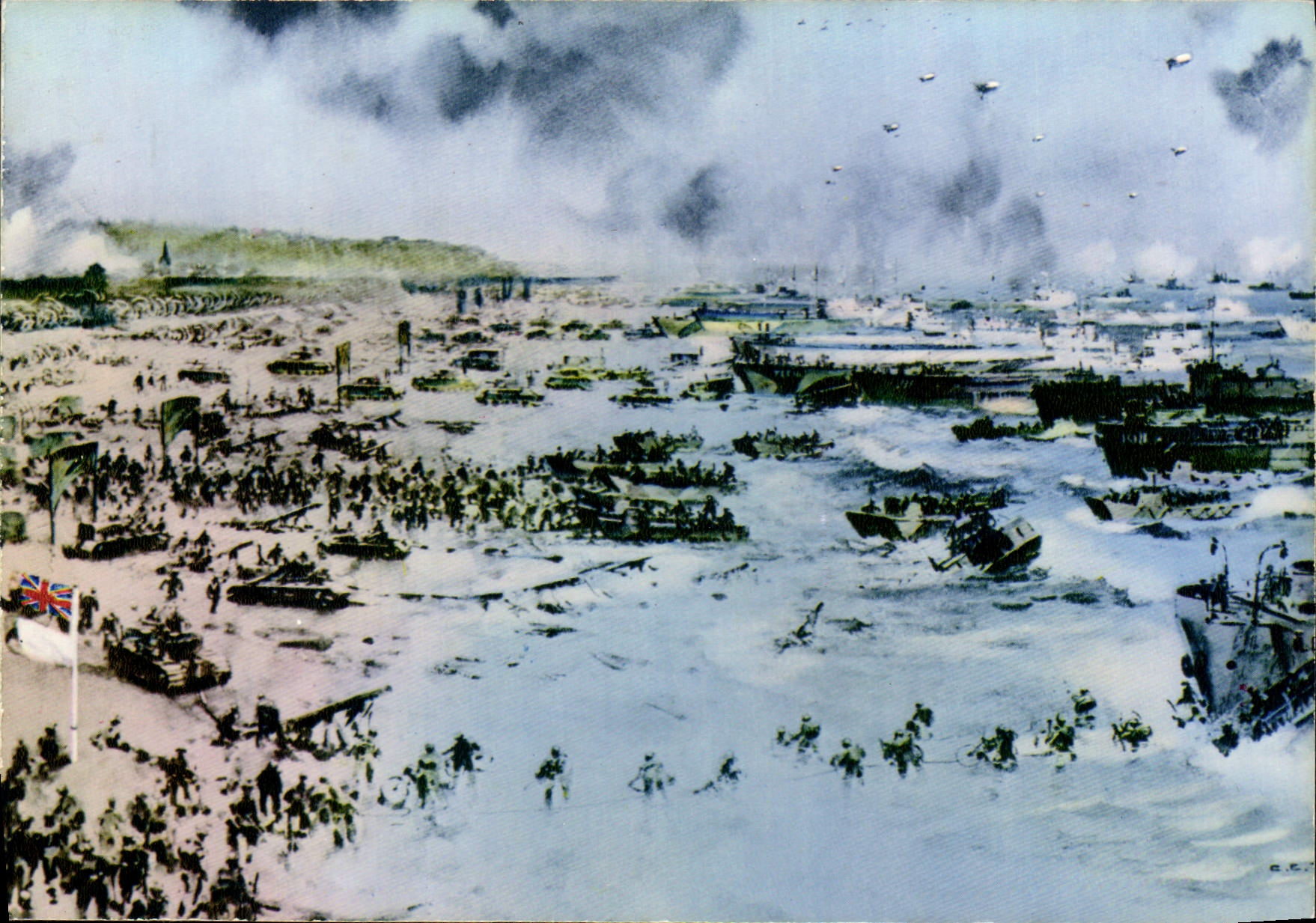 CPSM Debarquement en Normandie France la bataille rage 1944 sera l'annee qui permettra a la france d