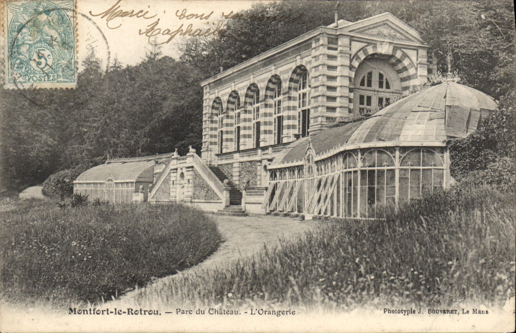 CPA Montfort le Rotrou parc du chaateau l'Orangerie