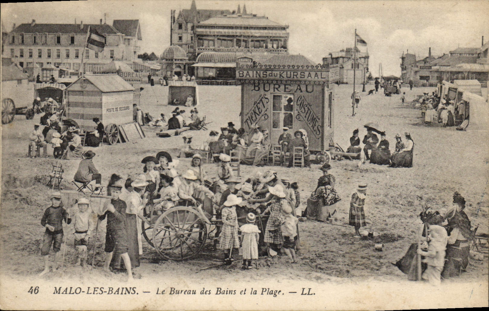 CPA Malo les Bains Le Bureau des Bains et la Plage 