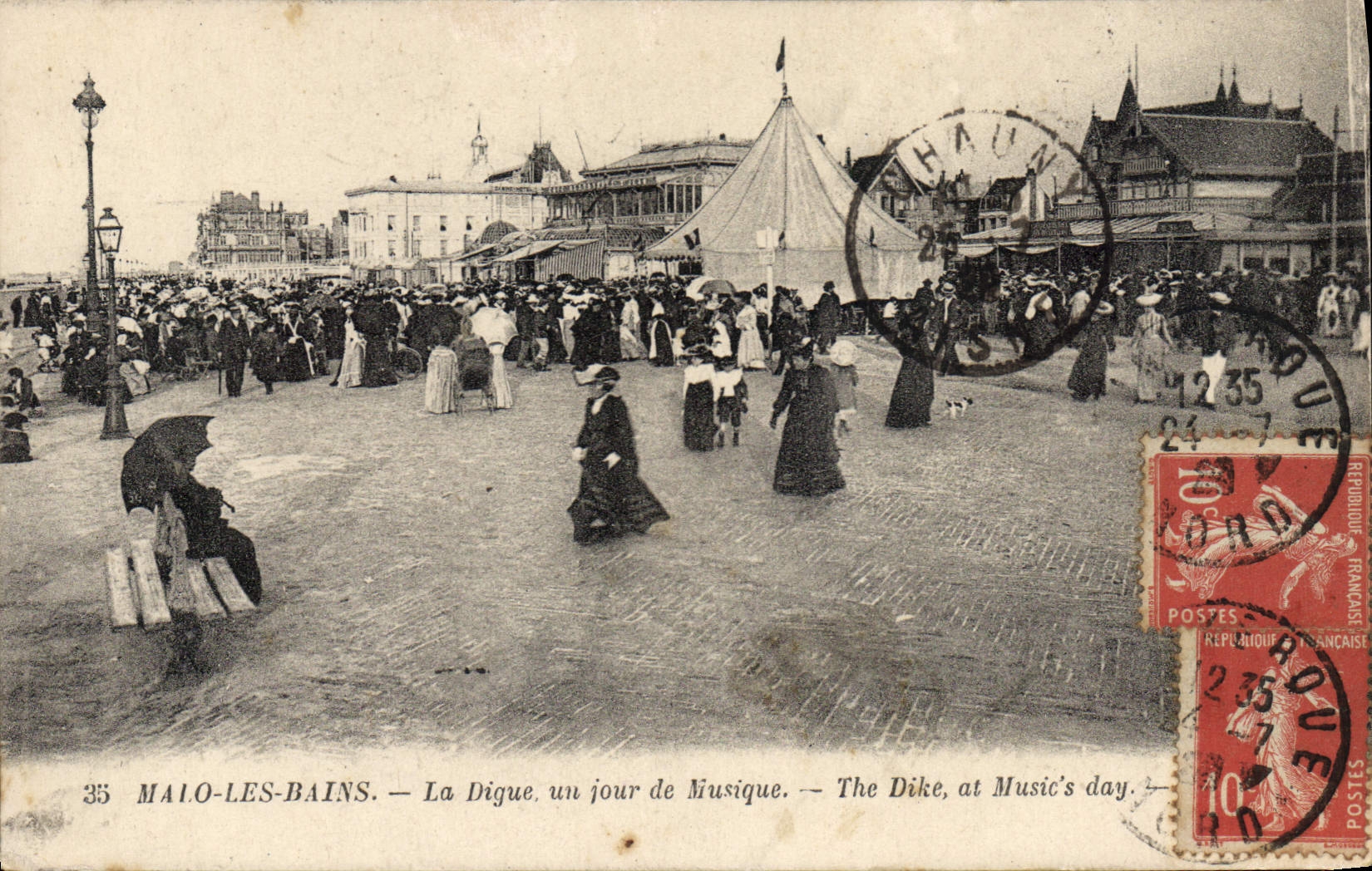 CPA Malo les Bains La Digue un jour de Musique