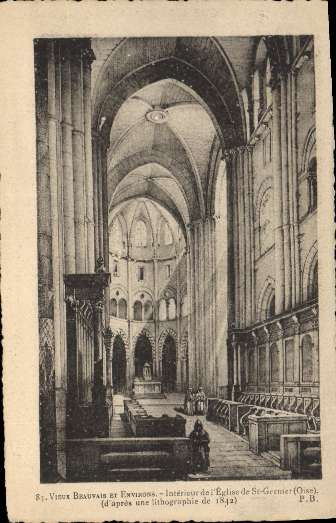CPA Vieux Beauvais et Environs Interieur de l'Eglise de St Germer Oise