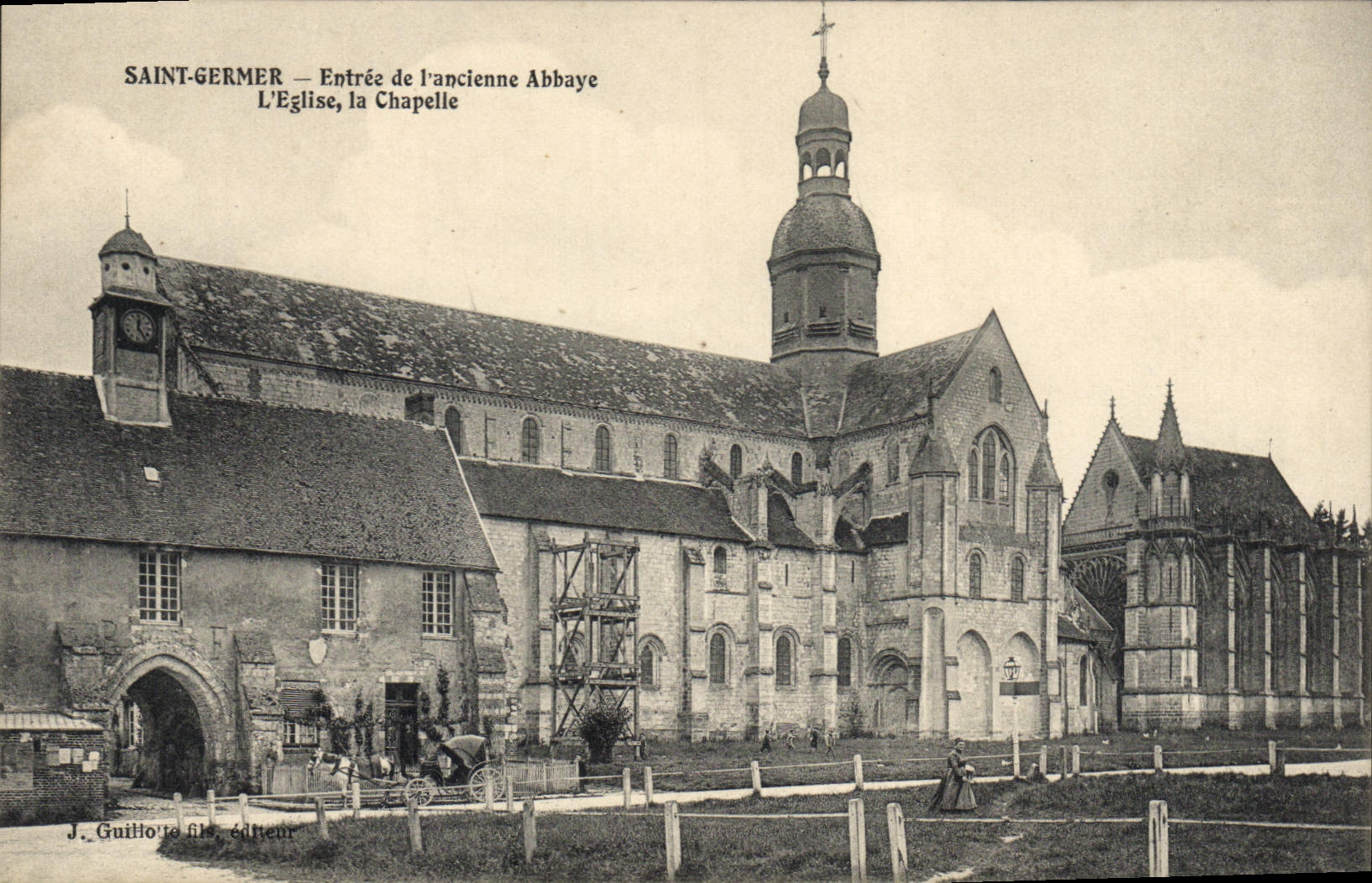 CPA St Germer Entree de l'ancienne Abbaye L'Eglise la Chapelle