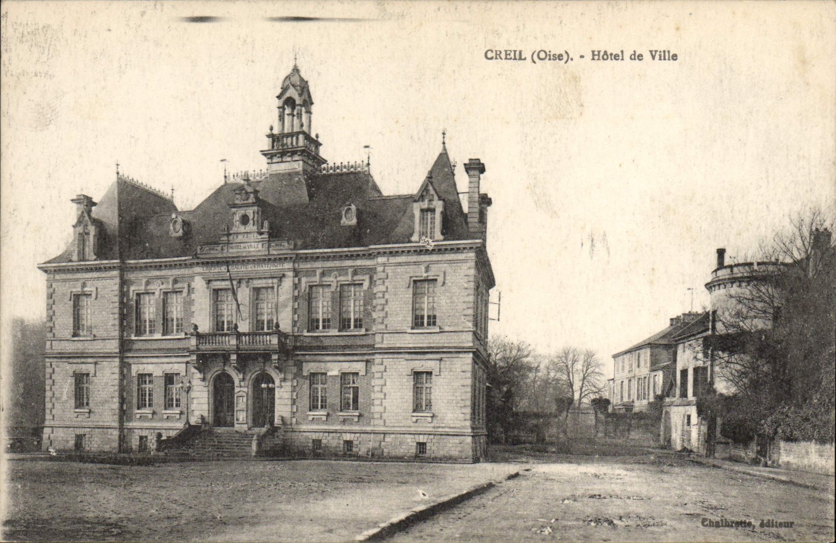 CPA Creil Oise Hotel de Ville 