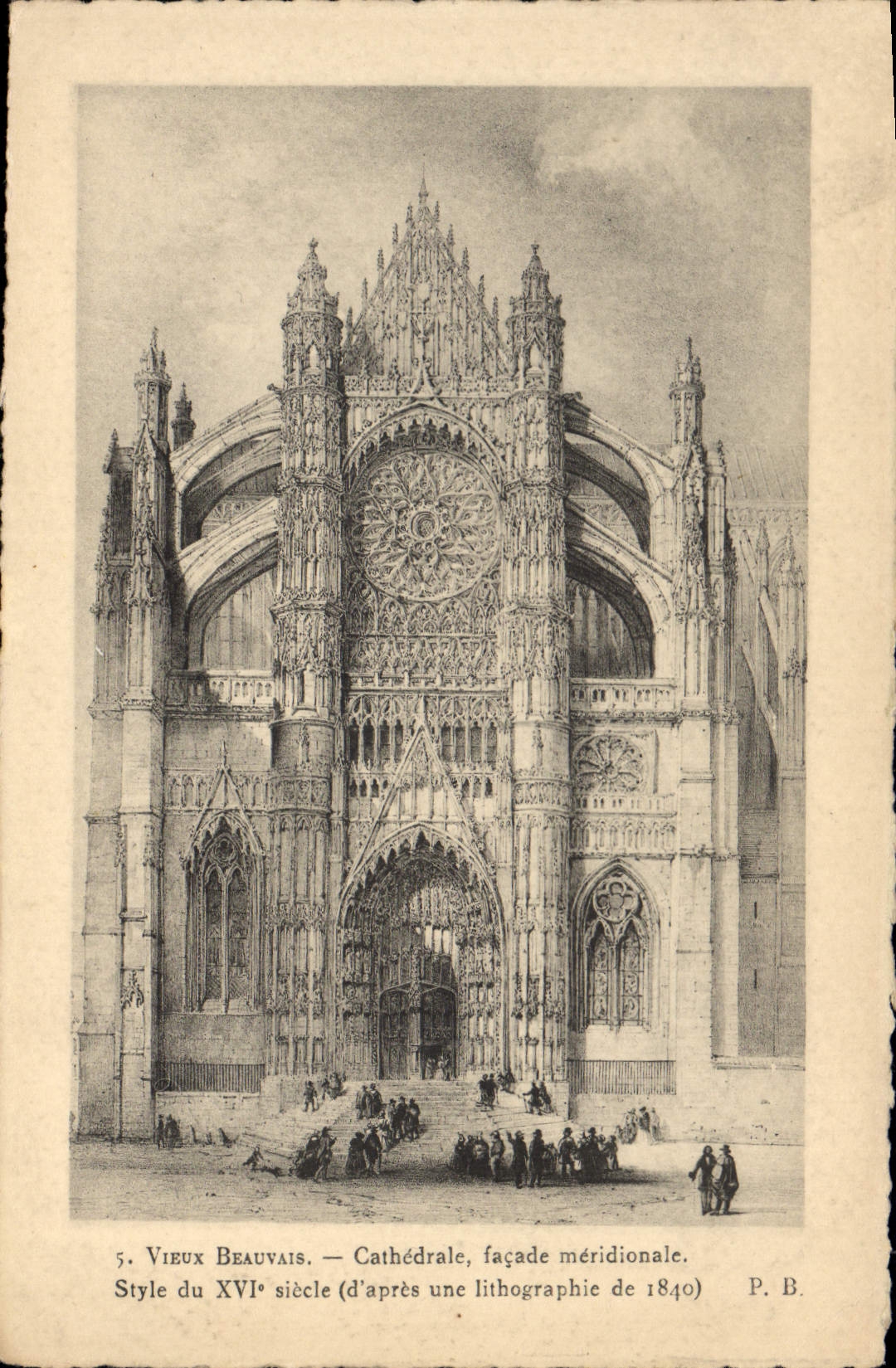 CPA Vieux Beauvais Cathedrale facade meridionale