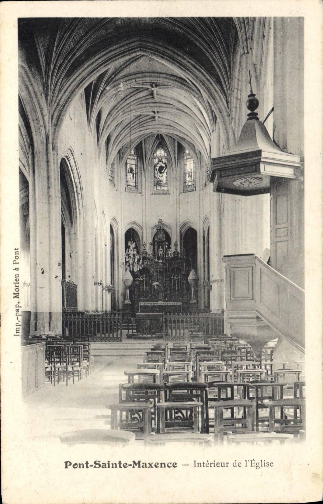 CPA Pont Ste Maxence Interieur de l'Eglise
