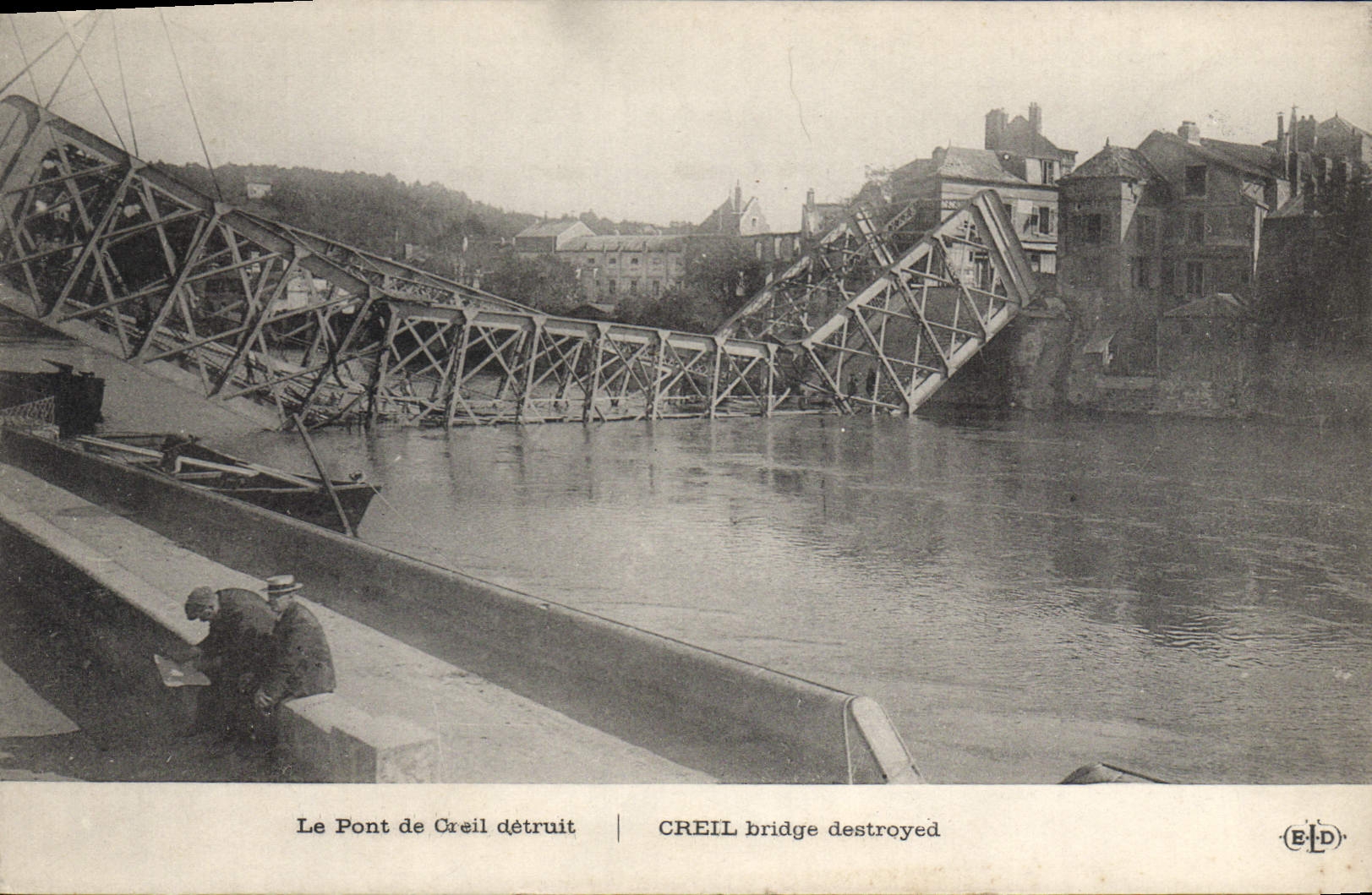 CPA Le Pont de Creil destruit 