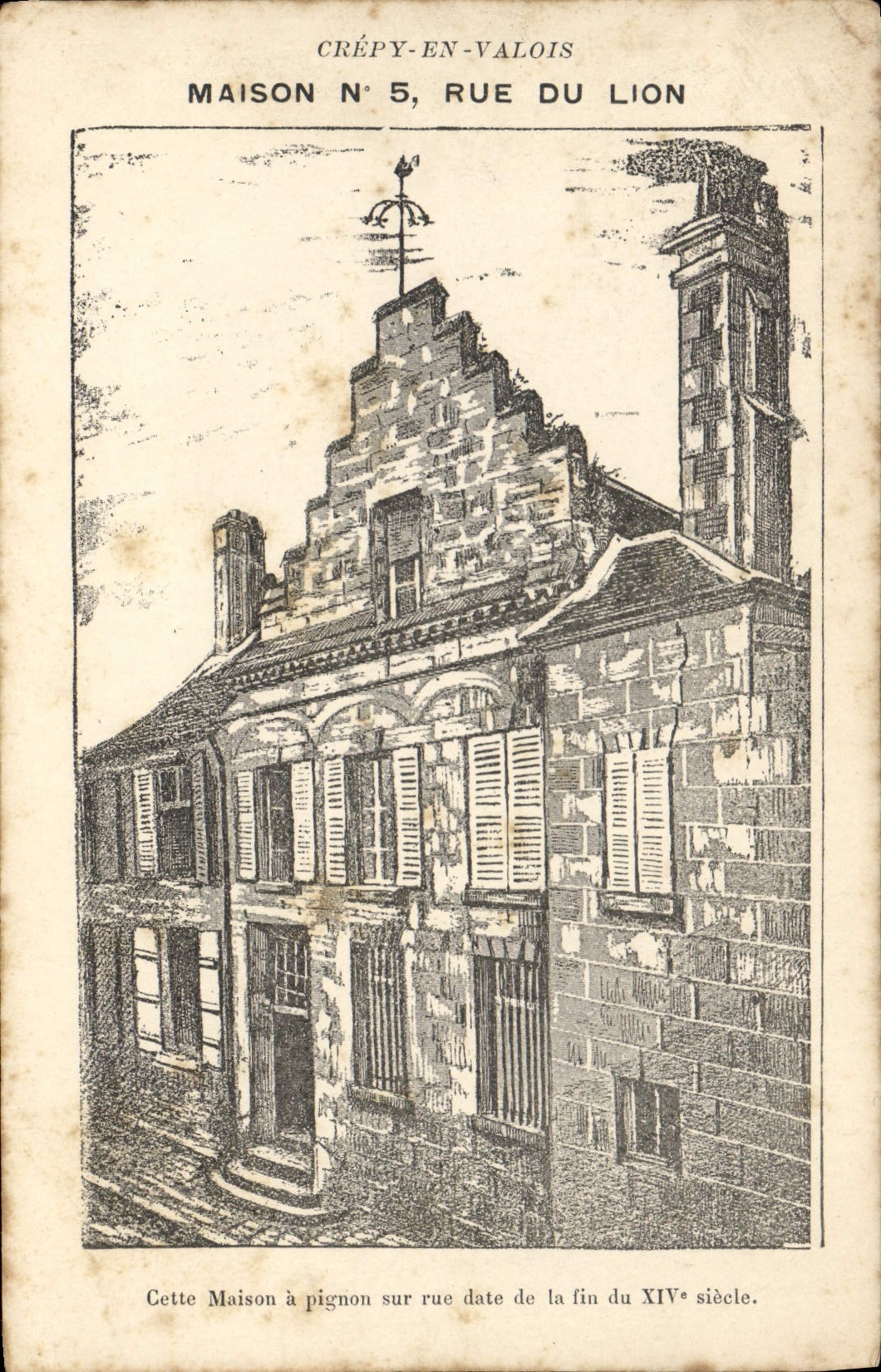CPA Crepy en Valois Maison N 5 rue du Lion 