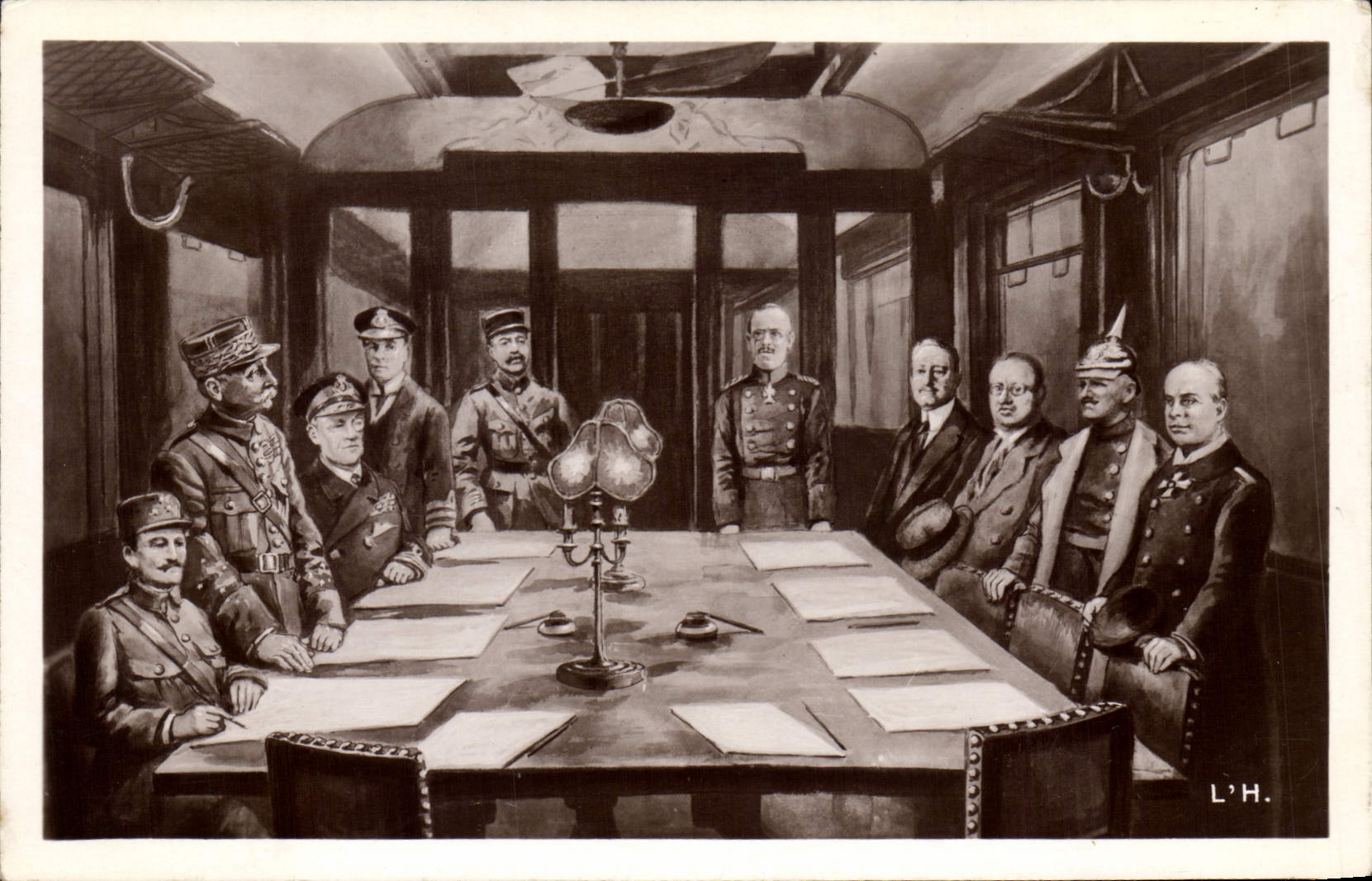 CPA Signature de l'Armistiee le 11 novembre 1918
