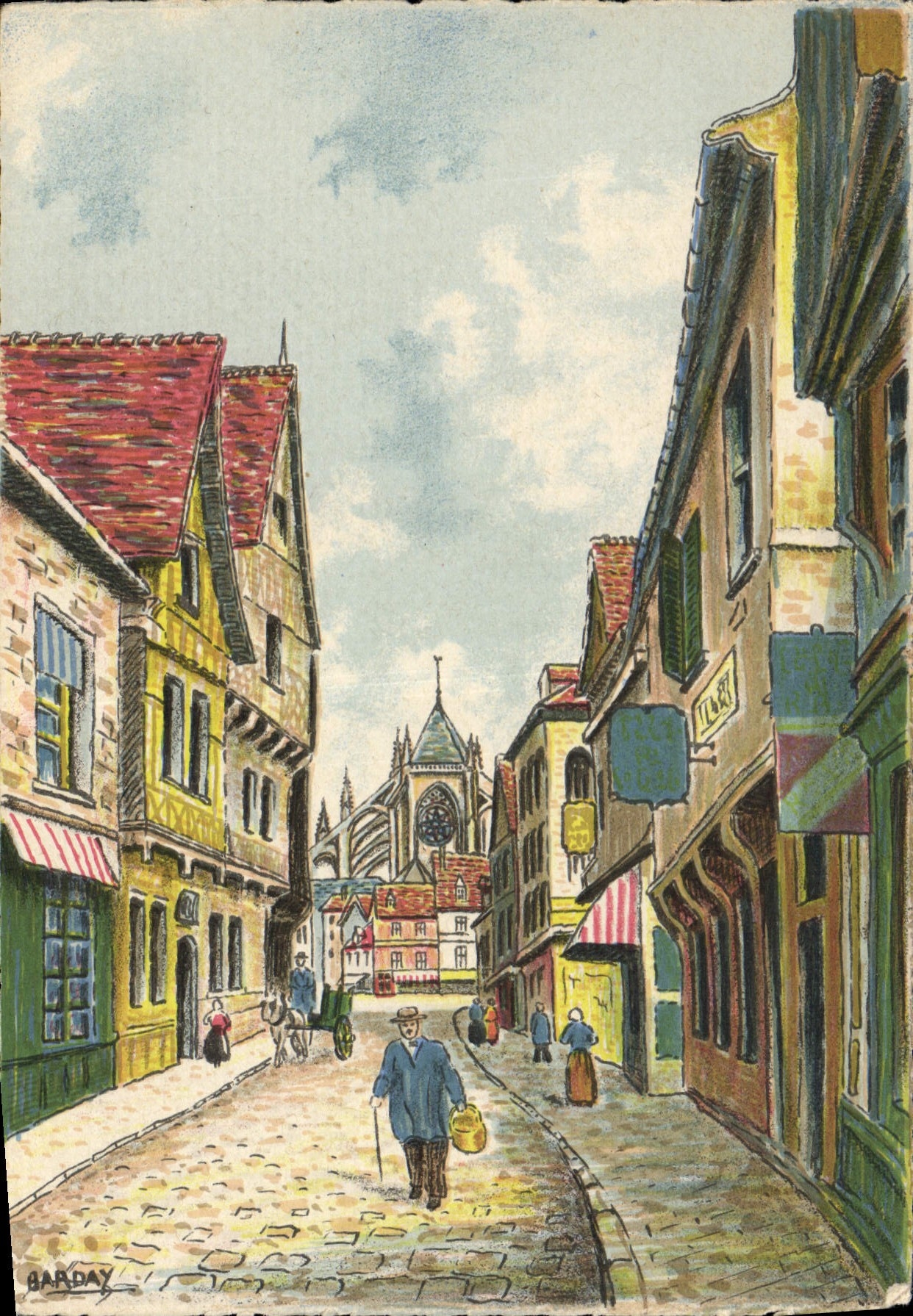 CPSM Beauvais l'ancienne rue de la manufacture