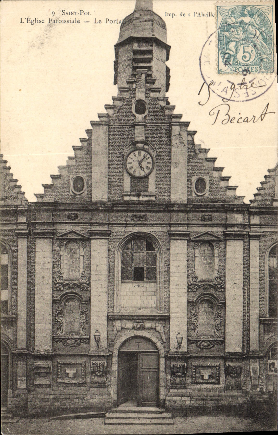 CPA Saint Pol l'eglise paroissiale le Portail