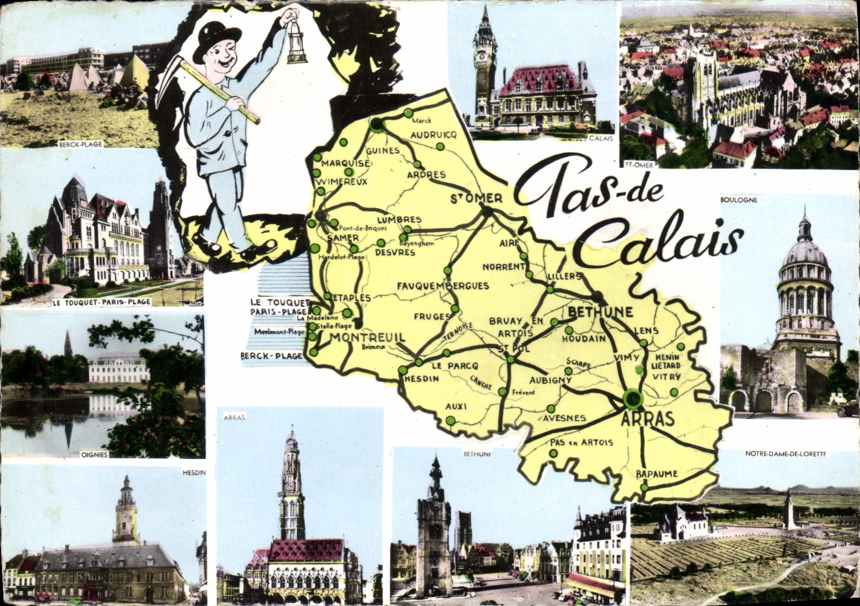 CPSM Pas de Calais prefecture Arras sous prefectures Bethune Boulogne Montreuil St Omer 