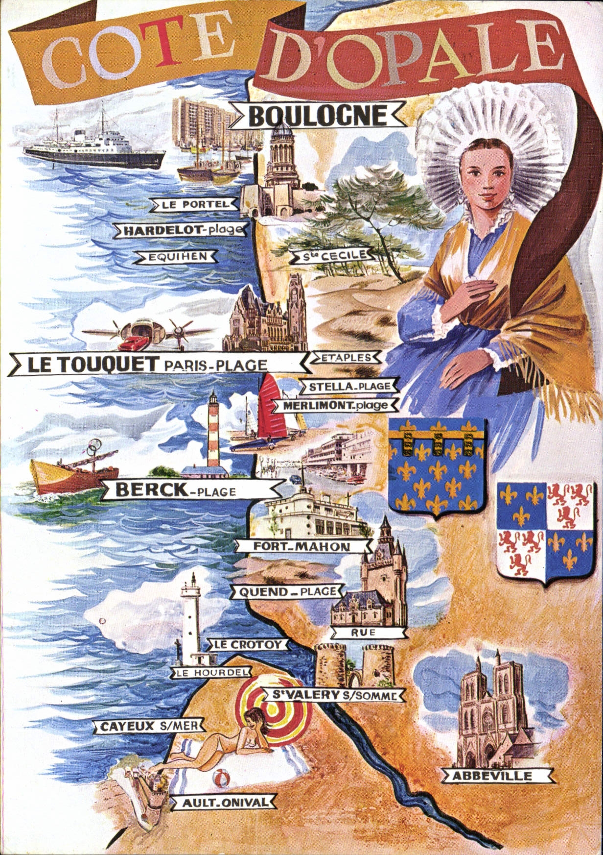 CPSM Le Touquet Paris Plage Etaples Stella Plage Merlimont Plage Berck Plage Fort Mahon Quend Plage