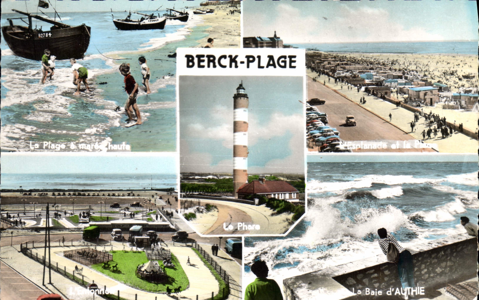 CPA Berck Plage esplanade phare plage baie d'Authie entonnoir