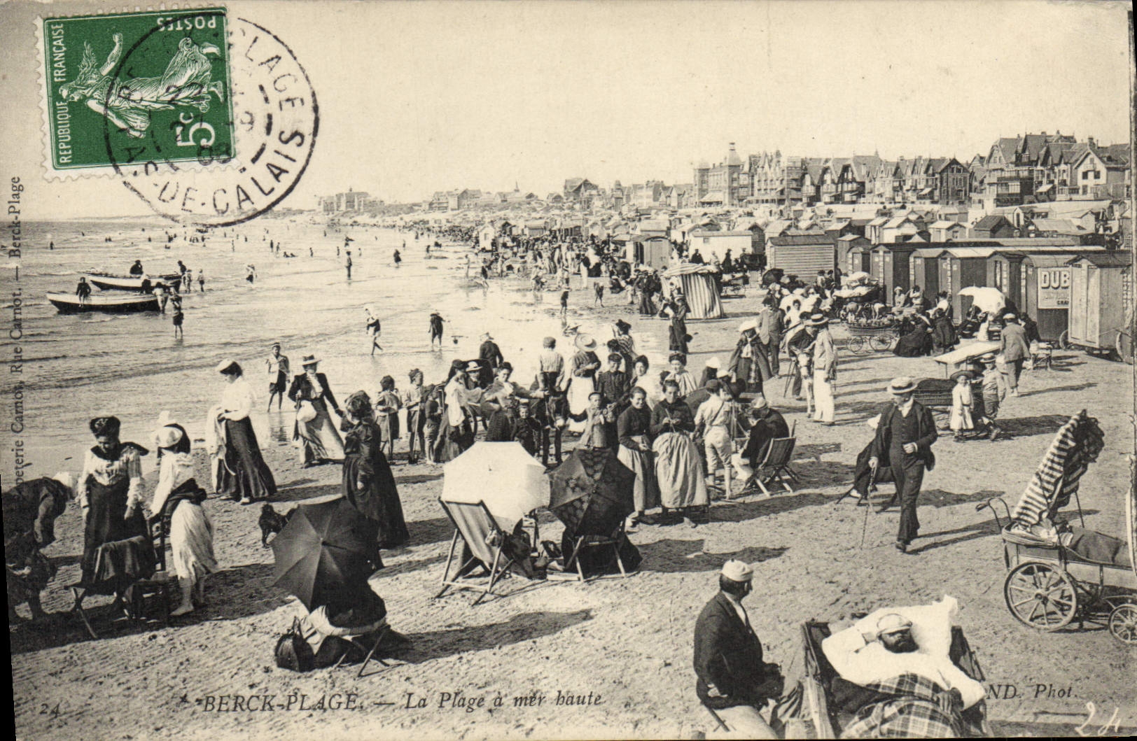 CPA Berck Plage la plage à Mer haute 