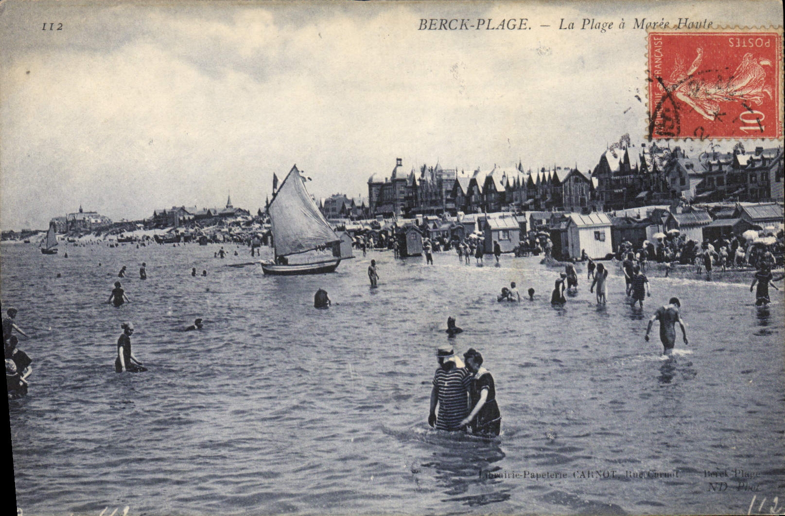 CPA Berck Plage la plage à Maree haute 
