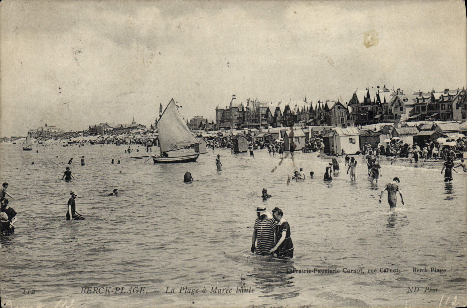 CPA Berck Plage la plage à Maree haute 