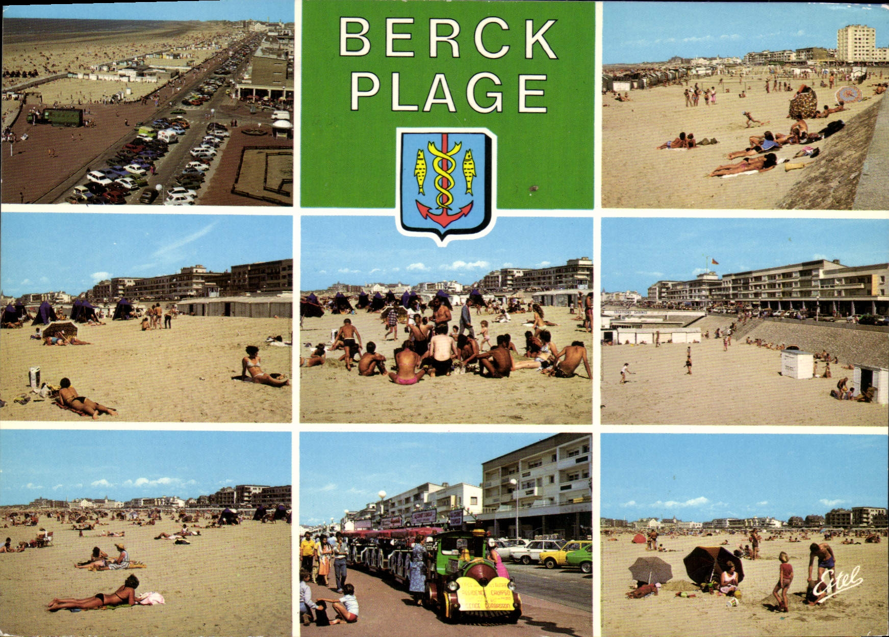 CPSM la Cote d'Opale Berck Plage Pas de Calais esplanade Parmentier et divers aspects de la plage 
