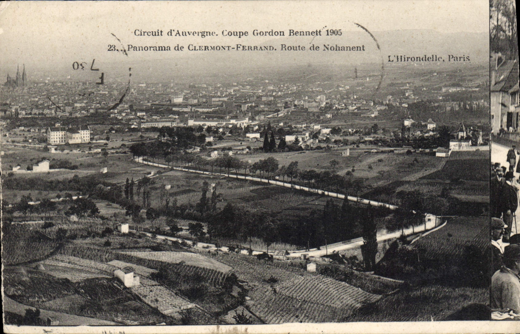 CPA Panorama de Clermont Ferrand Route de Nohanent circuit d'auvergne coupe Gordon Bennett 1905