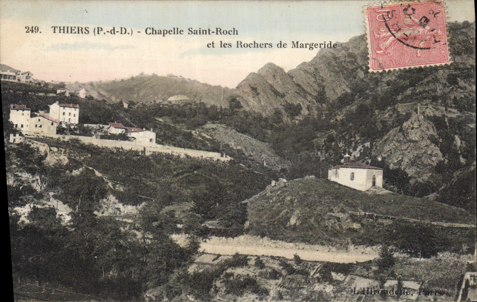 CPA Thiers P de D chapelle Saint Roch et les Rochers de Margeride