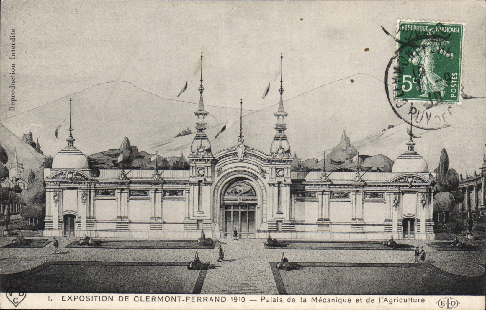 CPA Exposition de Clermont Ferrand 1910 palais de Mecanique et de l'Agriculture 