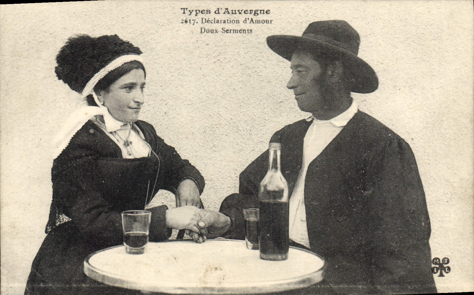 CPA Types d'Auvergne Declaration d'Amour Doux Serments