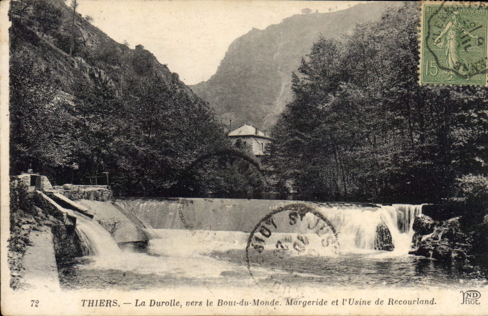 CPA Thiers la Durolle vers le Bout du Monde Margeride et l'Usine de Recourland 