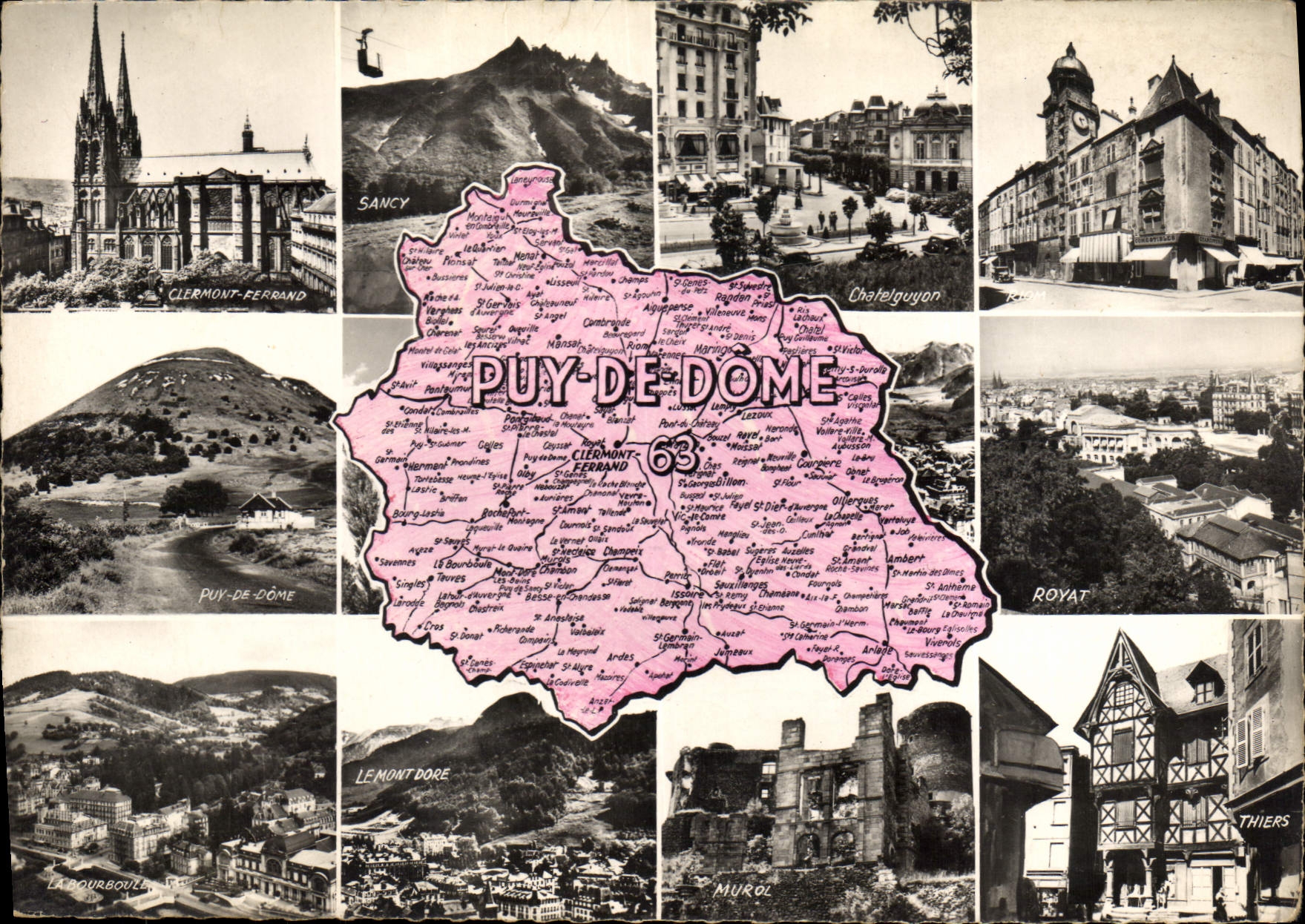 CPSM Puy de Dome Clermont Ferrand Sansy Chatelguyon Puy de Dome Royat Thiers