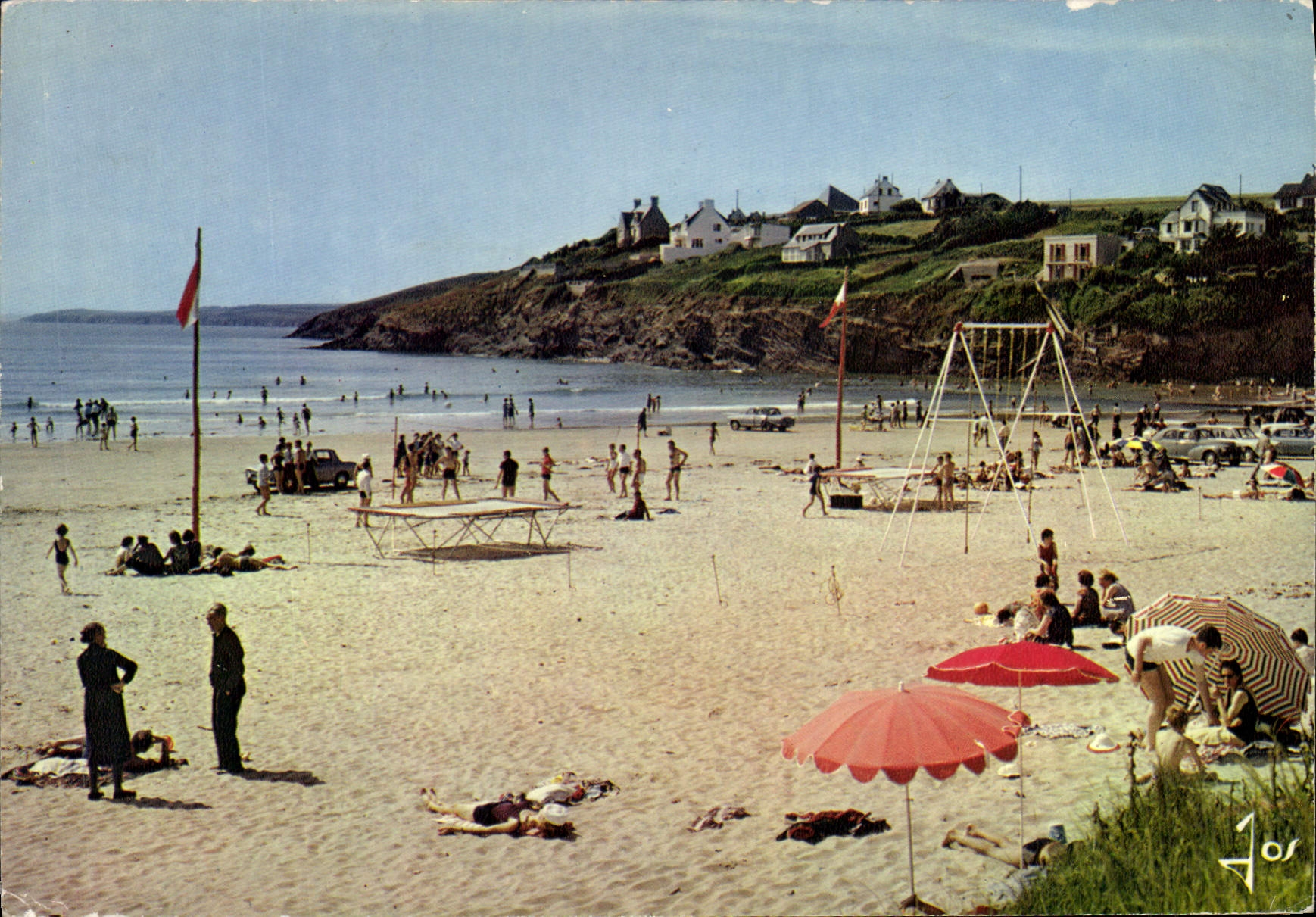 CPSM La Bretagne en Couleur Saint Nic Pentrez Finistere La Plage et Les Falaises