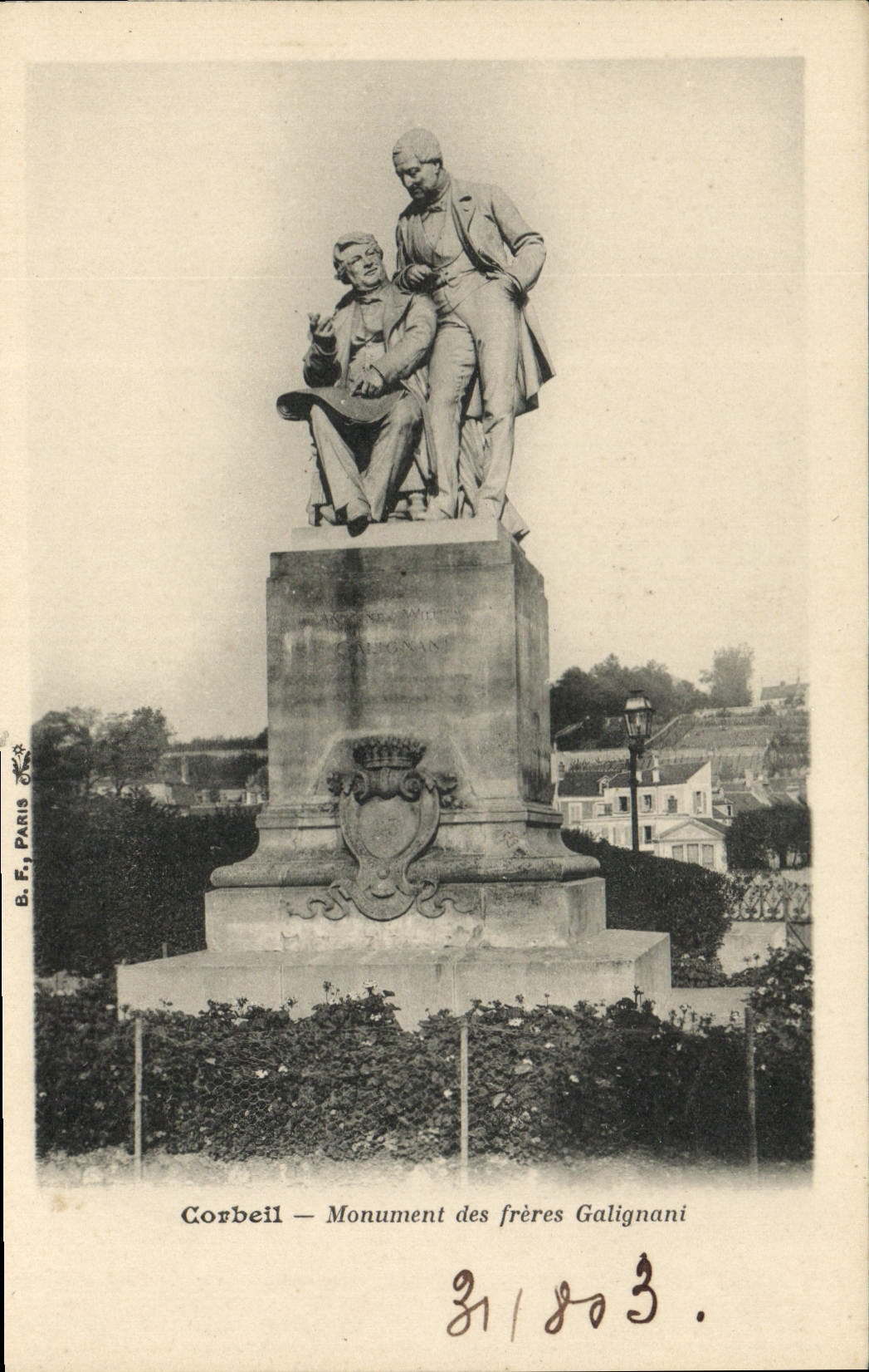 CPA Corbeil monument des Freres Galignani 