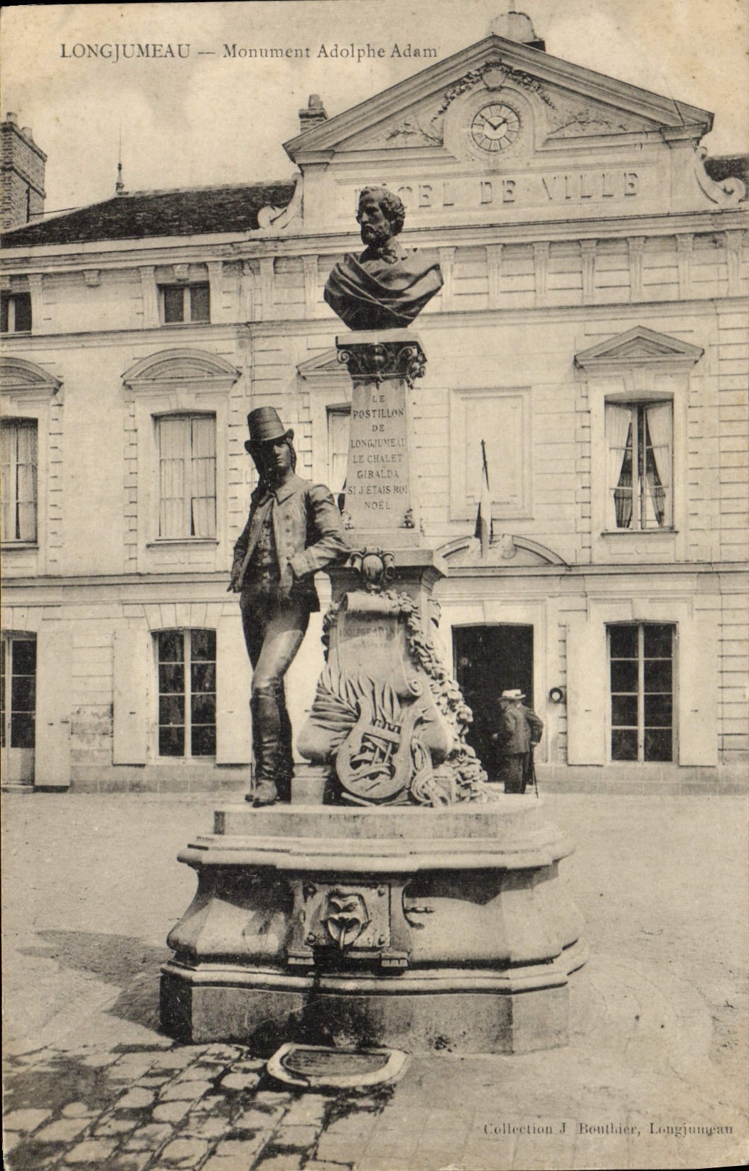 CPA Longjumeau Monument Adolphe Adam hotel de ville