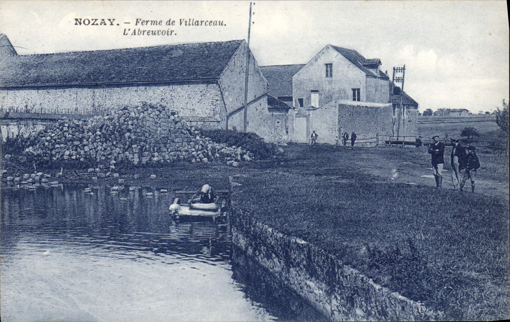 CPA Nozay Ferme de villarceau l'Abreuvoir