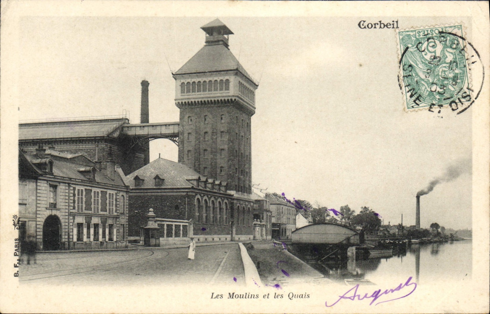 CPA Corbeil les Moulins et les Quais