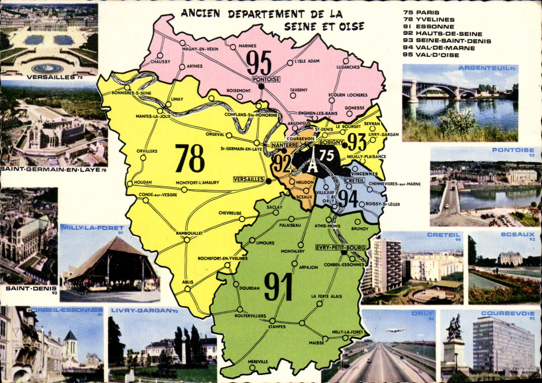 CPSM Ancien departement de la Seine et Oise Paris Yvelines Essonne Hauts de Seine Seine Saint Denis 