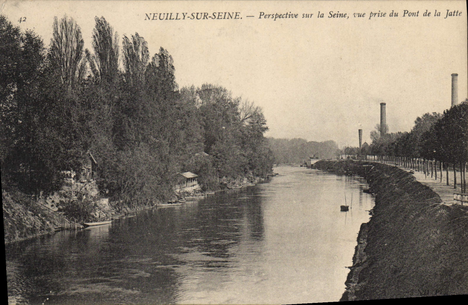 CPA Neuilly sur Seine Perspective sur la Seine vue prise du Pont de la Jatte
