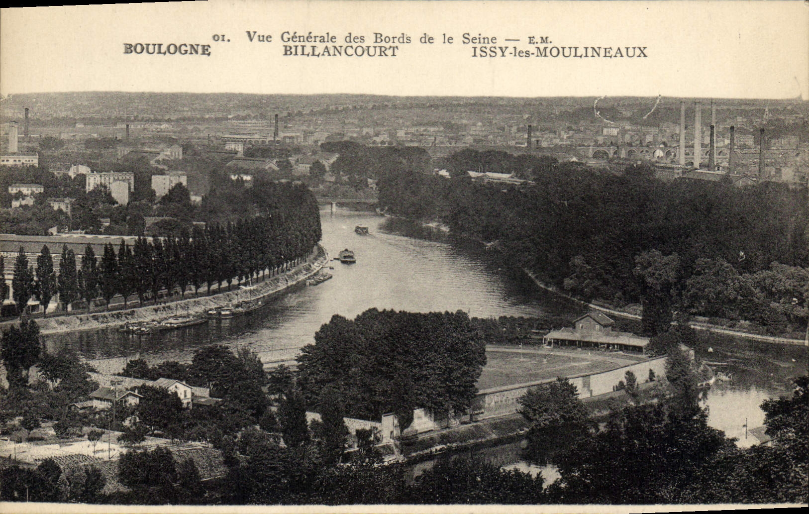 CPA Vue generale des Bords de la Seine Boulogne Billancourt Issy les Moulineaux