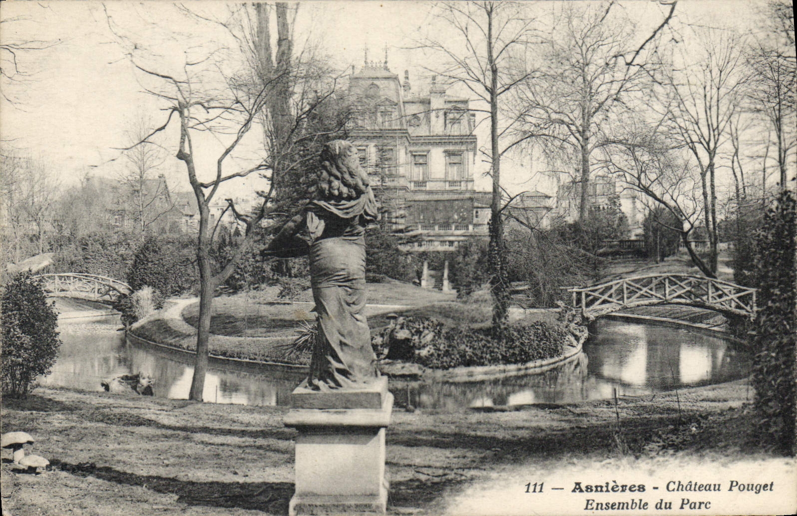 CPA Asnieres Chateau Pouget Ensemble du Parc